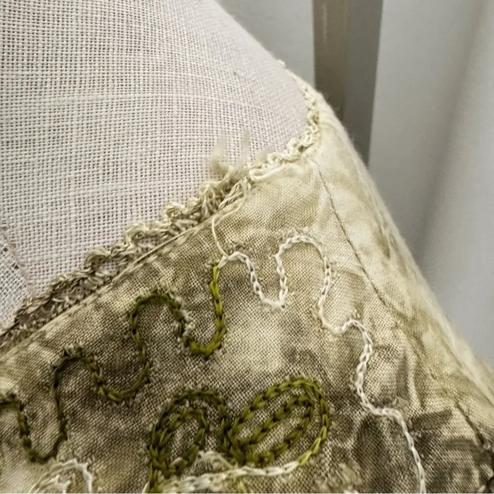 Boho Tie-Dye Embroidered Kaftan Green Fairy  Jain’s Made in India Free Size